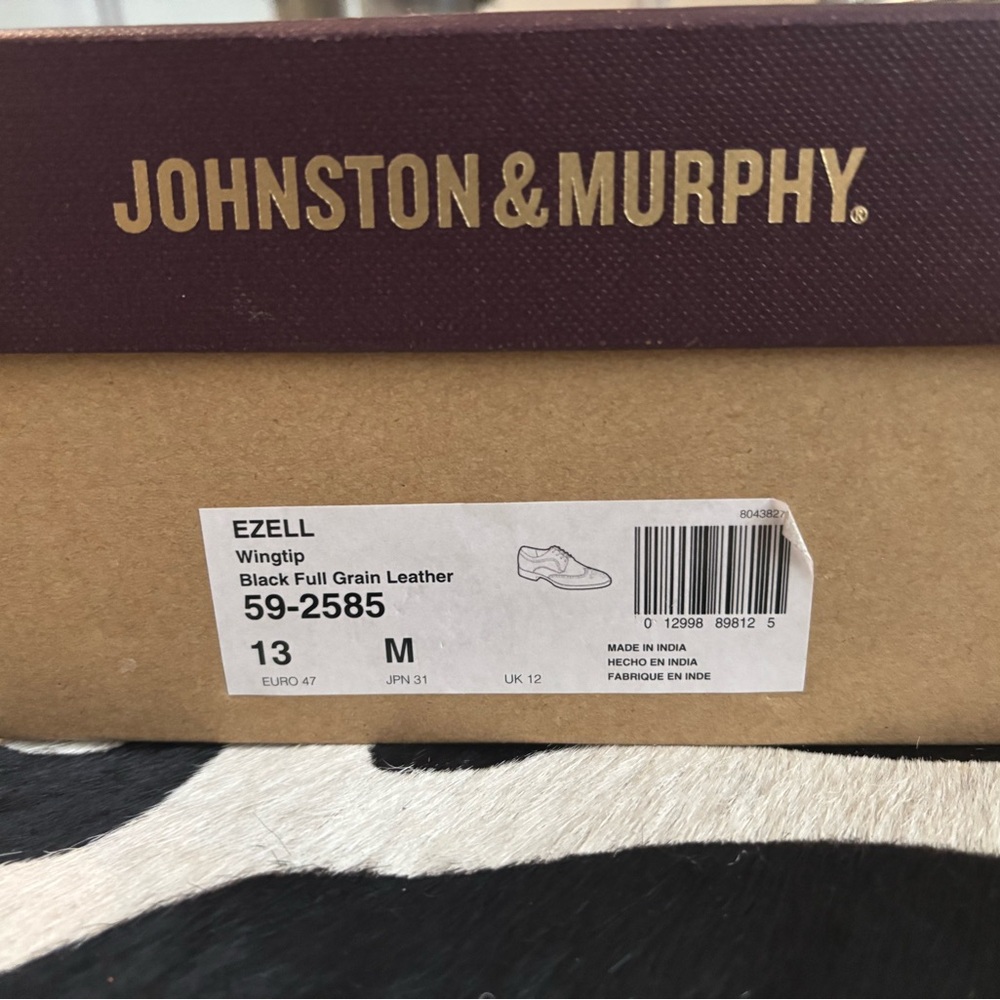 NIB Johnston & Murphy Black Leather Brogue Oxfords - Picture 2 of 8